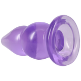 Crystal Jellies Double Pop Plug 6 Inch Purple, featuring a double curve design in vibrant purple.