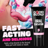 Good Blow Oral Sensation Gel Cotton Candy 1.5 Oz, fast acting flavor gel for enhanced intimacy experience.