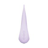 Lelo Dot Clitoral Stimulator Lilac in a sleek design, showcasing control buttons and a pointed tip for precise stimulation.
