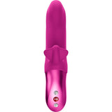 Fun Factory Bi Stronic Fusion Thrusting Rabbit Pulsator Magenta shown from the front with buttons and detailed design.