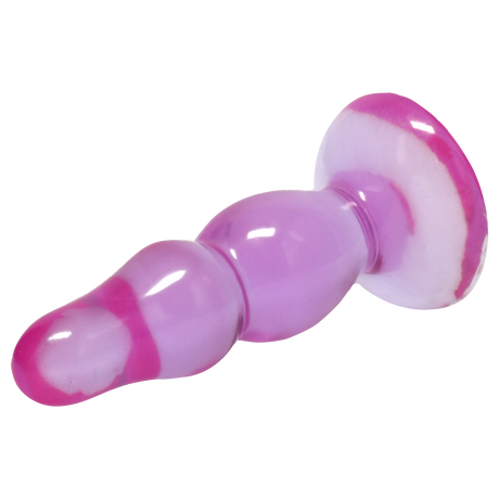 Crystal Jellies Novice Pop Plug 4 Inch Purple showing its translucent jelly design and tapered tip for beginner comfort.