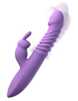 Fantasy For Her Thrusting Silicone Rabbit Vibrator Purple with dual stimulation and unique thrusting design.