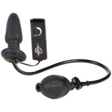 Doc Johnson Deluxe Wonder Plug Inflatable Vibrating Black with control switch and pump bulb for adjustable sensation.
