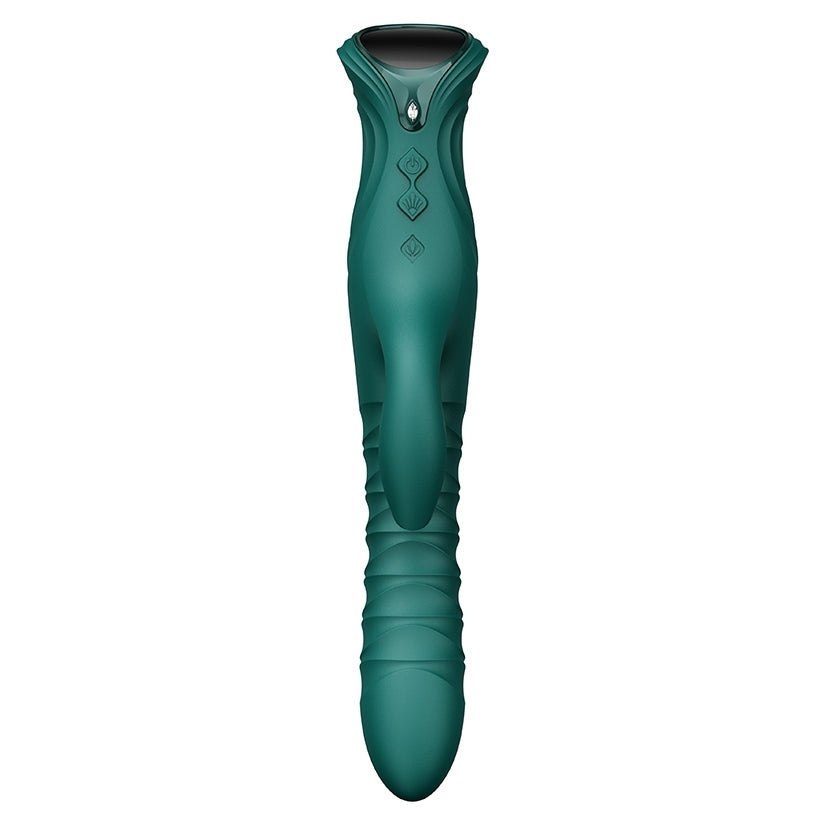 ZALO Mose 2 Vibrating Thruster with App Green, a premium dual-stimulation massager designed for elegance and advanced pleasure.