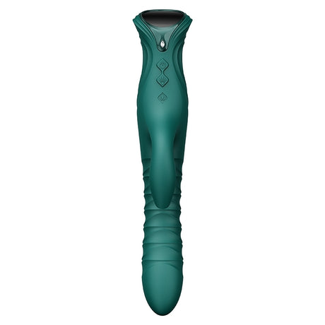 ZALO Mose 2 Vibrating Thruster with App Green, a premium dual-stimulation massager designed for elegance and advanced pleasure.