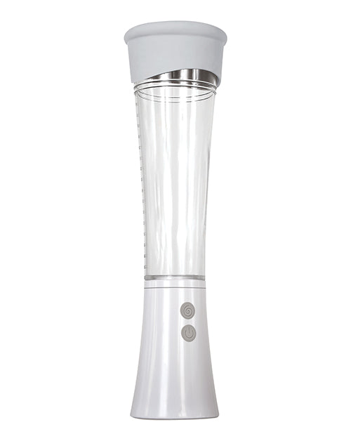 Zero Tolerance Sucking Good Vibrating Masturbator Vanilla in sleek design with clear body and control buttons.