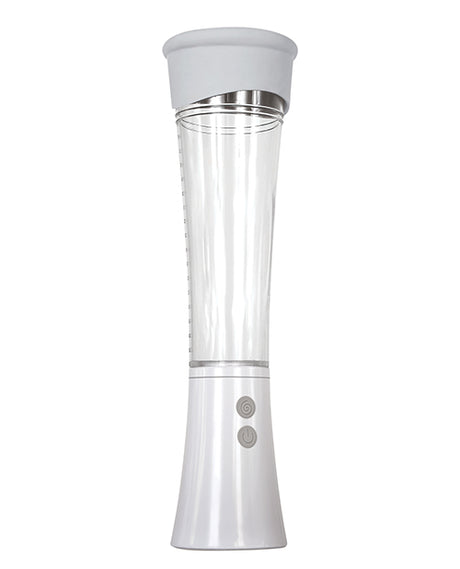 Zero Tolerance Sucking Good Vibrating Masturbator Vanilla in sleek design with clear body and control buttons.