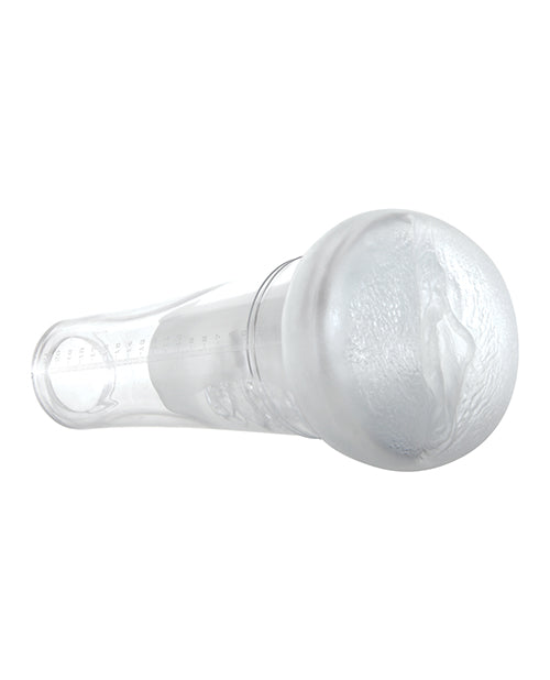 Zero Tolerance Sucking Good Vibrating Masturbator Vanilla clear sleeve with lifelike texture and vacuum feature