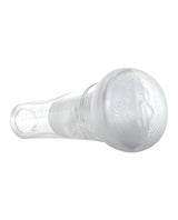Zero Tolerance Sucking Good Vibrating Masturbator Vanilla clear sleeve with lifelike texture and vacuum feature