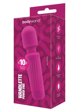 Bodywand Mini Wand Wandlette Vibe Pink packaging showcasing the compact design and features with 10 vibration modes.