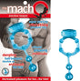 The Macho Erection Keeper Vibrating Cock Ring Blue for enhanced pleasure and stimulation for couples.