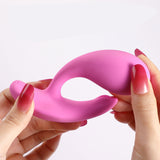 Oly 2 App-Enabled Wearable Vibrator Pink held in hands showcasing its design and color.