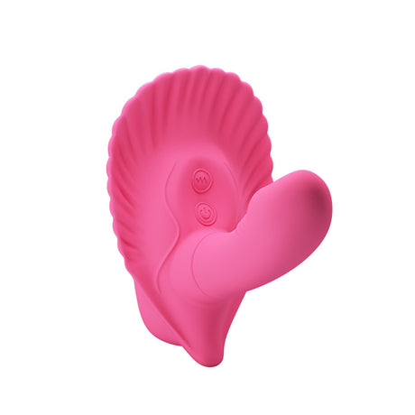 Pretty Love Fancy Clamshell App Control G-Spot Vibrator in vibrant pink color with sculpted shell design.