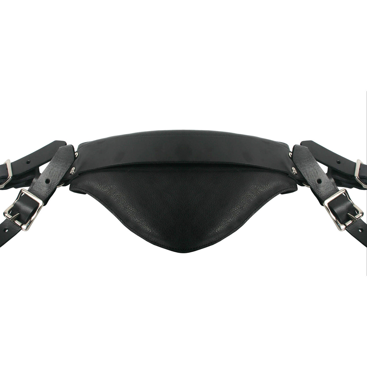 Strict Leather Sling and Stirrups black leather sling with adjustable straps for enhanced support.