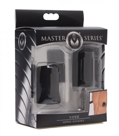 Master Series Viper Nipple Suckers Black packaging showcasing nipple play enhancement.
