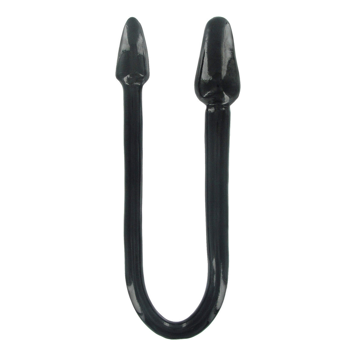 Master Series Ravens Tail 2X Double Ended Anal Plug Black, featuring two differently sized plugs on a flexible tether.