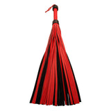 Strict Leather Heavy Tail Flogger Red and Black with dual-sided tails for varied sensations.