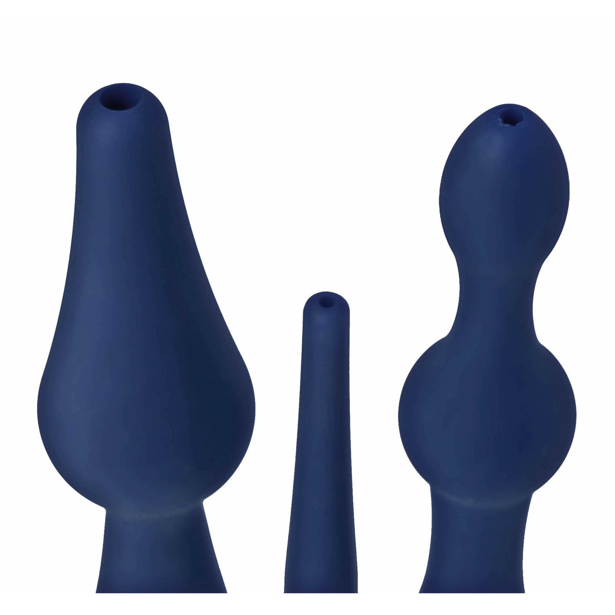CleanStream Universal 3 Piece Silicone Enema Attachment Set featuring three distinct silicone tips for cleansing.