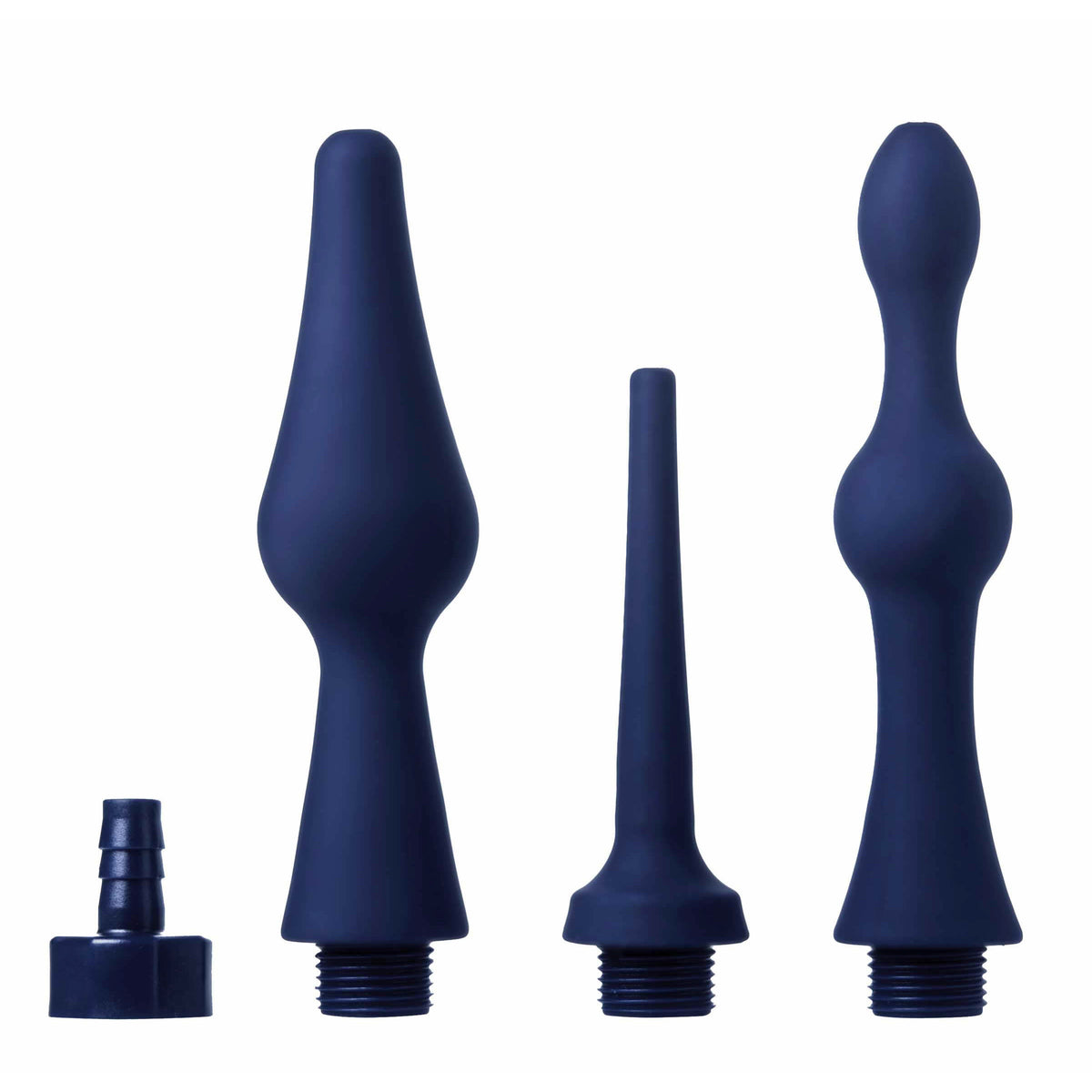 CleanStream Universal 3 Piece Silicone Enema Attachment Set including three unique silicone tips for cleansing.
