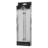 Master Series Abacus Vice Double Bar Pincher in sleek packaging, showcasing its minimalist design for sensation play.
