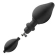 Master Series Expander Inflatable Anal Plug with Removable Pump, featuring a sleek black design and integrated hand pump.