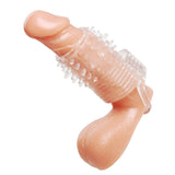 Size Matters Clear Sensations Vibrating Textured Erection Sleeve showcasing its textured design for enhanced pleasure.