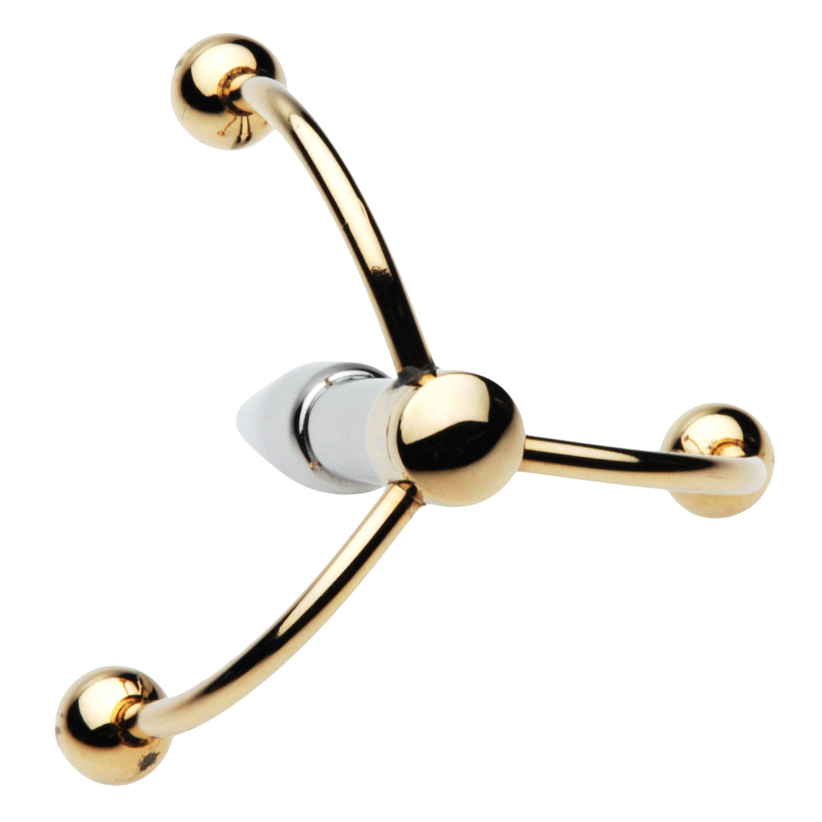 Master Series Golden Claw Head Urethral Plug with polished steel and gold accents for urethral play.