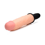 Onslaught 13 Mode XXL Vibrating Giant Dildo Thruster Flesh with textured surface and secure grip.