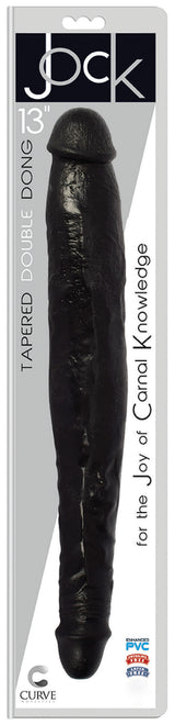 JOCK 13 Inch Tapered Double Dong Black with dual heads for versatile pleasure and stimulation.