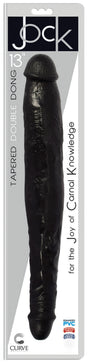 JOCK 13 Inch Tapered Double Dong Black with dual heads for versatile pleasure and stimulation.