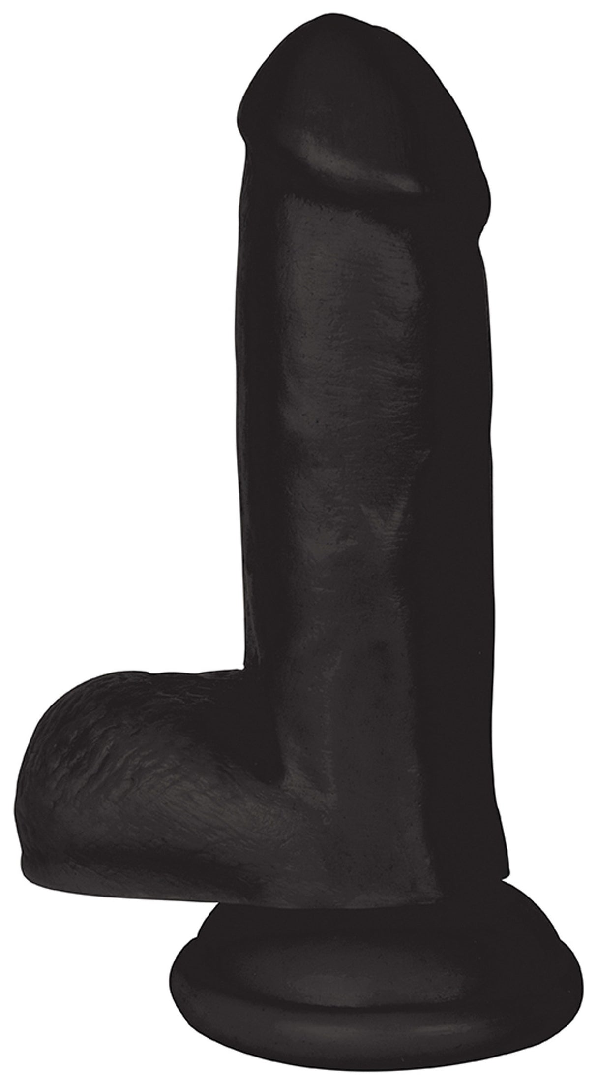 JOCK 6 Inch Dong with Balls Black, a lifelike black dildo designed for realistic pleasure and satisfaction.