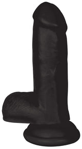 JOCK 6 Inch Dong with Balls Black, a lifelike black dildo designed for realistic pleasure and satisfaction.