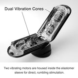 TENGA Flip Zero Electronic Vibration Stroker Black showing dual vibration cores for intense stimulation.