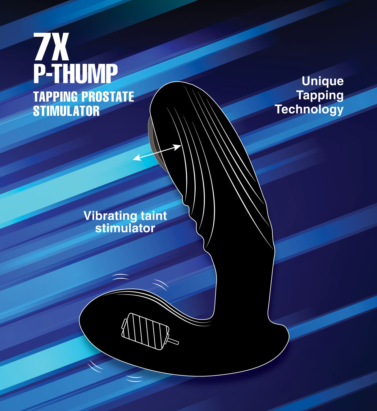 Alpha Pro 7X P-Thump Tapping Prostate Stimulator with unique tapping technology and vibrating taint stimulator.