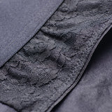 Strap U Lace Envy Black Crotchless Panty Harness 3 XL close-up showing black lace and fabric details.