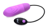 Bang 7X Pulsing Rechargeable Silicone Vibrator Purple with remote control for enhanced pleasure.