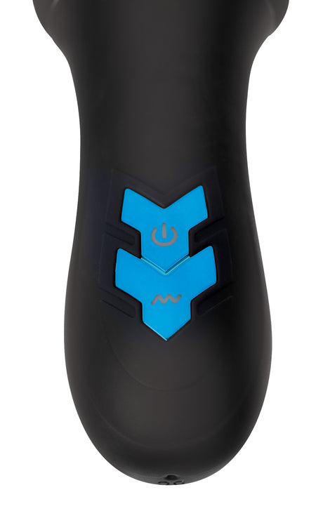 Master Series 10X Turbo Silicone Penis Head Pleaser control buttons for adjustable settings and power.