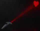 28X Laser Heart Silicone Anal Plug with Remote Large projecting a bright red heart.