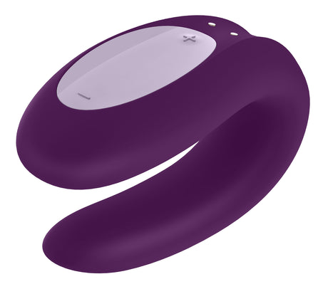 Satisfyer Double Joy Partner Vibrator in deep purple, designed for enhanced pleasure during penetrative sex.