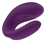 Satisfyer Double Joy Partner Vibrator in a sleek purple design for enhanced pleasure during penetrative sex.