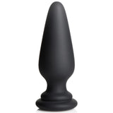 Tailz Interchangeable Silicone Anal Plug XL Black on a reflective surface.