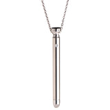 Charmed 7X Vibrating Necklace Silver featuring sleek design and powerful vibrations on a stylish chain.