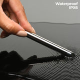 Charmed 7X Vibrating Necklace Silver being demonstrated in water, highlighting its waterproof IPX6 feature.