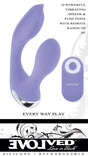 Every Way Play Wearable Vibrator with Remote Lilac, featuring 10 powerful vibrating speeds and functions.