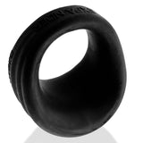 Oxballs Expander Slimmer Scoop Style Cockring Black Fog showcasing its unique scoop design and smooth finish.