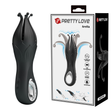 Pretty Love Arella Multi Petal Stimulator Black, octopus-shaped vibrating penis trainer, velvety and indulgent.