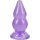 Crystal Jellies Double Pop Plug 6 Inch Purple showcased against a white background.