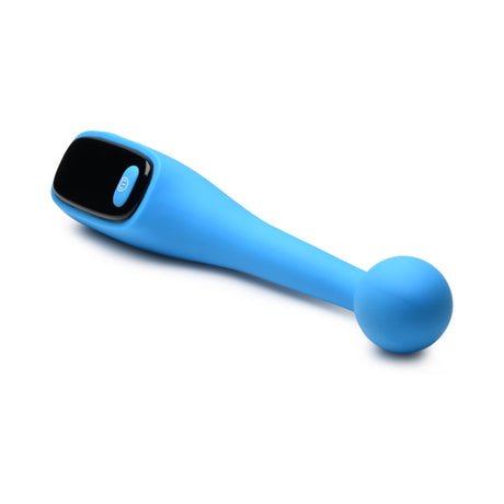 BANG! Digital Silicone Vibrator in blue with LED display for G-spot stimulation and premium body-safe silicone.