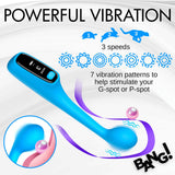 BANG! Digital silicone vibrator in blue with LED screen and ergonomic design for G-spot stimulation.