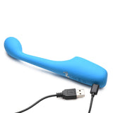 BANG! Digital Silicone Vibrator in Blue with USB charging cable for G-spot stimulation.